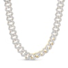 Thumbnail Image 1 of 1 CT. T.W. Diamond Angular Curb Link Necklace in Sterling Silver with 14K Gold Plate - 18&quot;