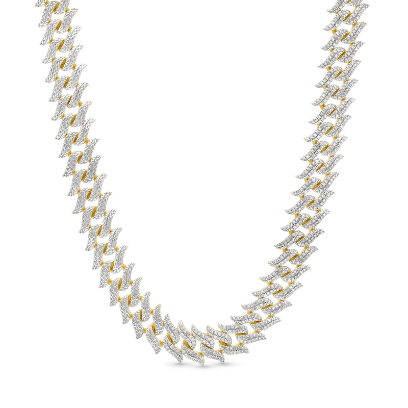 Main Image 1 of 1 CT. T.W. Diamond Spike Link Necklace in Sterling Silver with 14K Gold Plate - 18&quot;