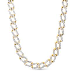 1 CT. T.W. Diamond Double Bar Link Necklace in Sterling Silver with 14K Gold Plate - 20&quot;