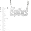 Thumbnail Image 2 of Beaded Heart Nameplate Curb Chain Necklace in Sterling Silver