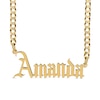 Thumbnail Image 0 of Gothic Nameplate Curb Chain Necklace in Sterling Silver with 14K Gold Plate - 18"