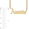 Thumbnail Image 2 of Gothic Nameplate Curb Chain Necklace in Sterling Silver with 14K Gold Plate - 18&quot;