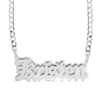 Thumbnail Image 1 of Double Plated Gothic Nameplate Curb Chain Necklace in Sterling Silver - 18&quot;