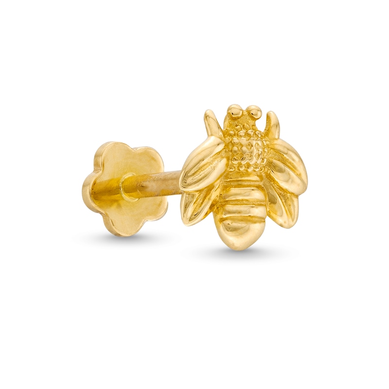 Main Image 1 of 14K Gold Bee Stud - 18G 5/16&quot;