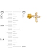 Thumbnail Image 2 of ​​​​14K Gold CZ Cross Stud - 18G 5/16&quot;