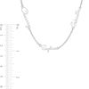 Thumbnail Image 2 of Three Name Script Nameplate Curb Chain Necklace in Solid Sterling Silver - 18&quot;