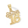 Thumbnail Image 3 of 10K Solid Gold Sweet 16 Necklace Charm