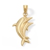 Thumbnail Image 1 of 10K Hollow Gold Puff Dolphin Necklace Charm