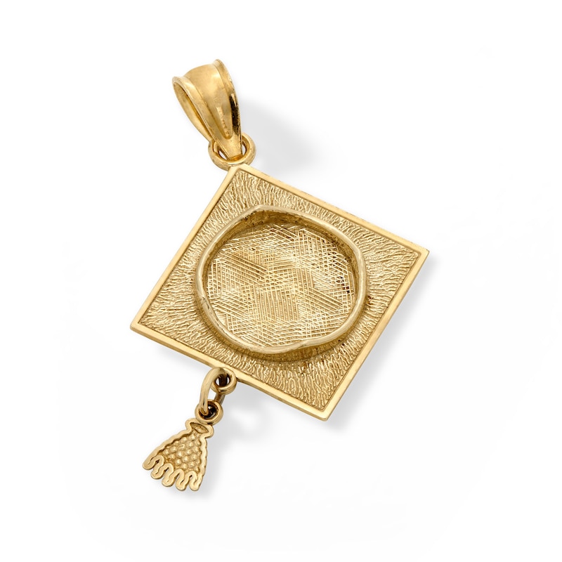 Main Image 3 of 10K Solid Gold Graduation Cap Two-Tone Necklace Charm