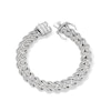 Thumbnail Image 1 of Sterling Silver CZ Baguette Curb Chain Bracelet