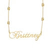 Thumbnail Image 1 of Cursive Nameplate Saturn Chain Necklace in Sterling Silver with 14K Gold Plate - 18&quot;