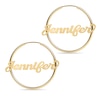 Thumbnail Image 0 of Script Name Hoops in Sterling Silver with 14K Gold Plate