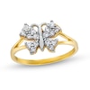 Thumbnail Image 1 of 10K Hollow Gold CZ Butterfly Split Ring - Size 7