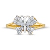 Thumbnail Image 3 of 10K Hollow Gold CZ Butterfly Split Ring - Size 7