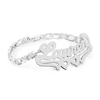 Thumbnail Image 1 of Sterling Silver Double Heart Stampato Nameplate Bracelet