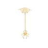 Thumbnail Image 1 of 14K Solid Gold Spider Web with Spider Dangle Stud - 18G 5/16&quot;