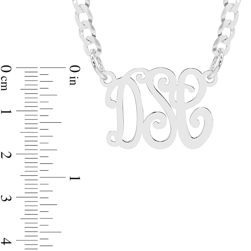 Main Image 2 of Sterling Silver Script Monogram Cable Chain