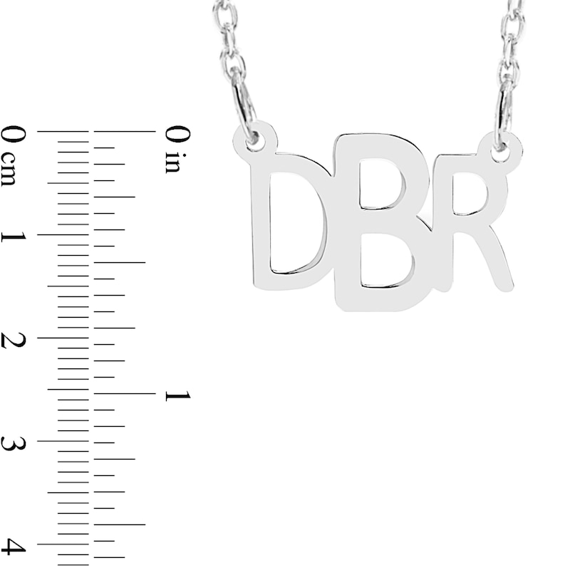 Main Image 2 of Sterling Silver Block Monogram Cable Chain