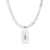 Thumbnail Image 0 of Sterling Silver Initial Dog Tag Curb Chain 