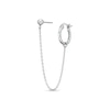 Thumbnail Image 0 of ​​​​​​​Sterling Silver Ball and Hoop Cable Chain Double Earring