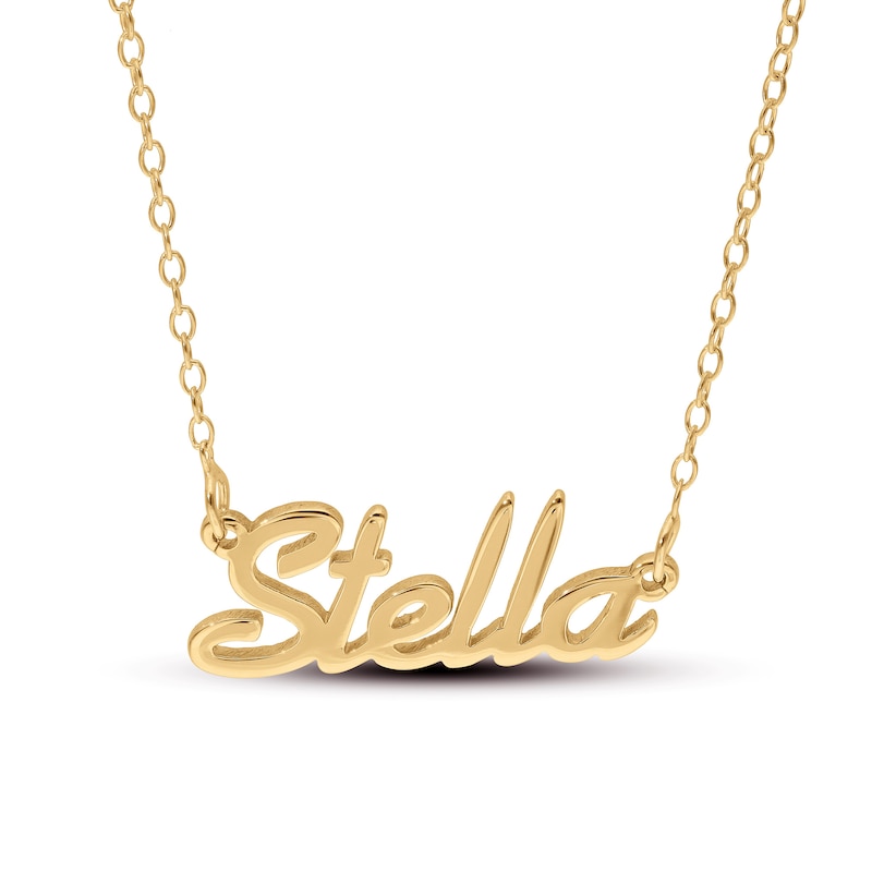 Main Image 1 of 14K Gold Plated Script Name Rolo Chain