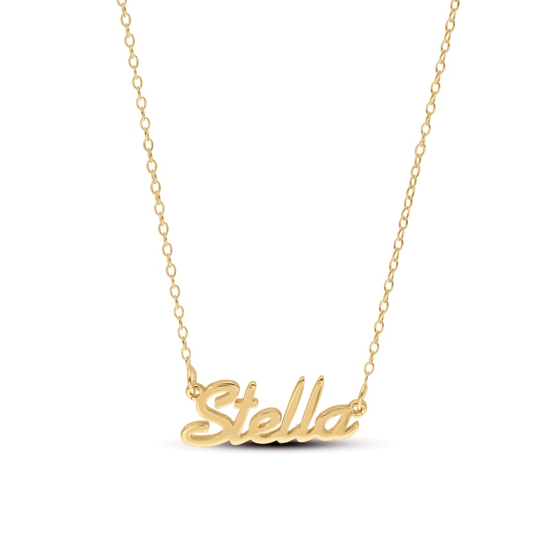 Main Image 2 of 14K Gold Plated Script Name Rolo Chain