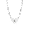 Thumbnail Image 0 of Sterling Silver Birthstone Heart Initial Curb Chain