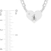 Thumbnail Image 1 of Sterling Silver Birthstone Heart Initial Curb Chain