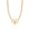 Thumbnail Image 1 of 14K Gold Plate Birthstone Heart Initial Curb Chain