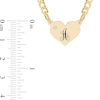 Thumbnail Image 2 of 14K Gold Plate Birthstone Heart Initial Curb Chain