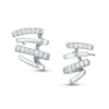 Thumbnail Image 1 of ​​​​​​​Sterling Silver CZ Four Row Crawler Studs