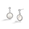 Thumbnail Image 1 of Sterling Silver Pearl Shell and CZ Milgrain Drop Studs