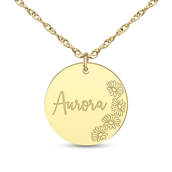 âââââââBirth Flower and Name Pendant Necklace