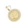 Thumbnail Image 2 of 10K Solid Gold 1/5 CT. T.W. Diamond Cupid Curb Chain Medallion Charm