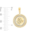 Thumbnail Image 4 of 10K Solid Gold 1/5 CT. T.W. Diamond Cupid Curb Chain Medallion Charm