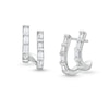 Thumbnail Image 0 of ​​​​​​​Sterling Silver CZ Baguette Double Row Earrings