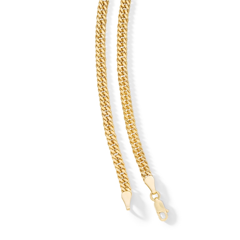 10K Semi-Solid Gold Diamond-Cut Double Curb Chain Made in Italy