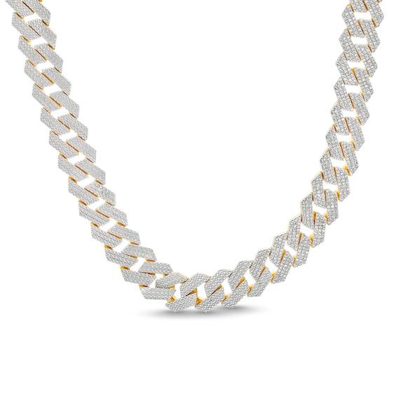 14K Gold Plated 1 CT. T.W. Diamond Angular Curb Link Necklace - 20"