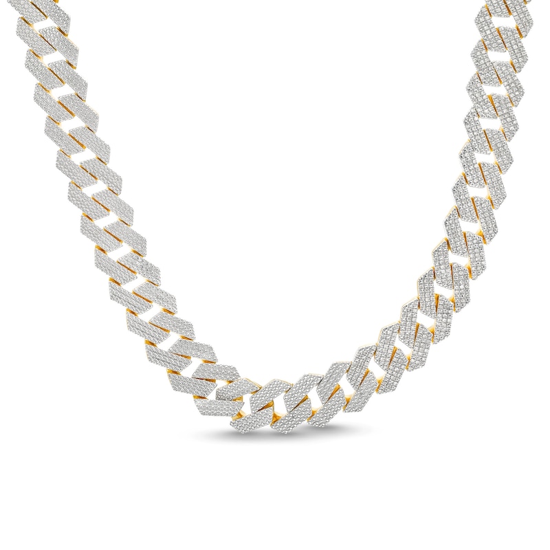 Main Image 1 of 14K Gold Plated 1 CT. T.W. Diamond Angular Curb Link Necklace - 20&quot;