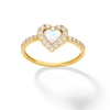 Thumbnail Image 0 of 10K Solid Gold Simulated Opal and CZ Heart Ring - Size 7