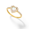 Thumbnail Image 2 of 10K Solid Gold Simulated Opal and CZ Heart Ring - Size 7