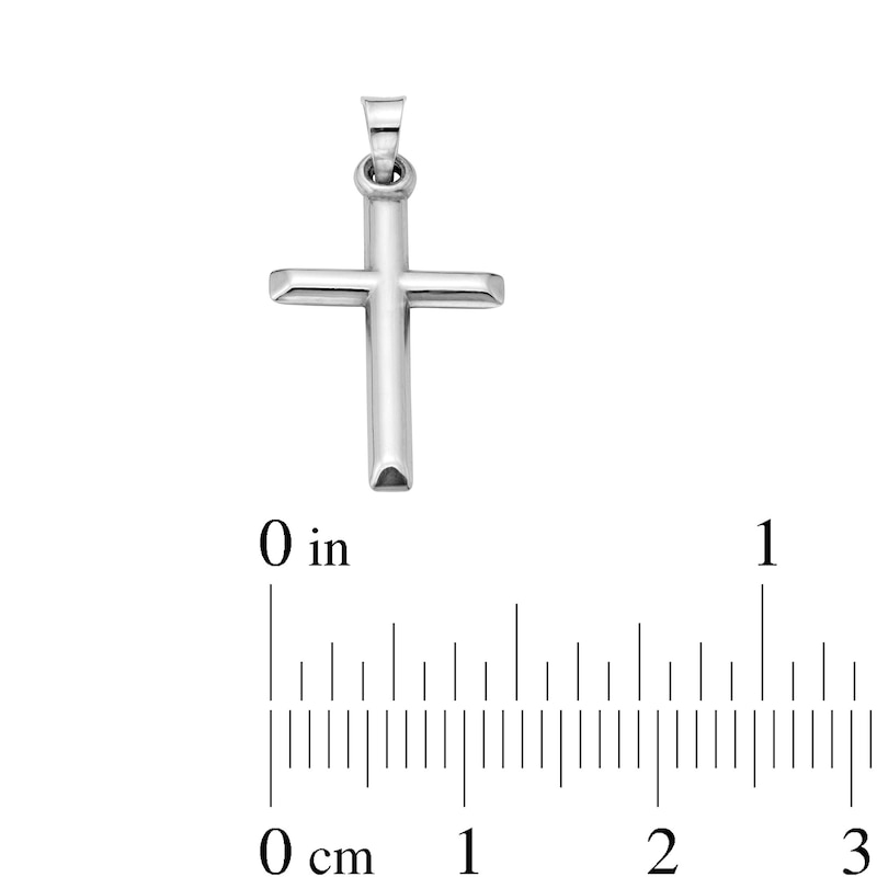 Main Image 4 of 10K Hollow White Gold Puffy Cross Charm