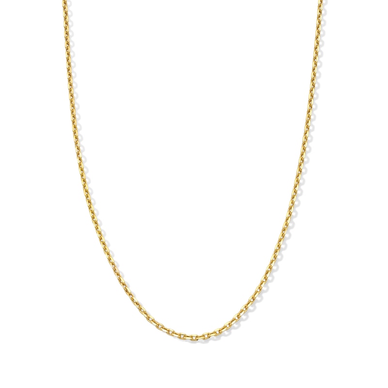 Main Image 1 of 10K Hollow Gold Diamond-Cut Cable Chain Made in Italy