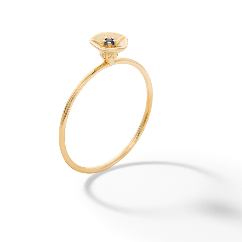 Main Image 3 of 10K Solid Gold Lab-Created Sapphire Morning Glory Ring