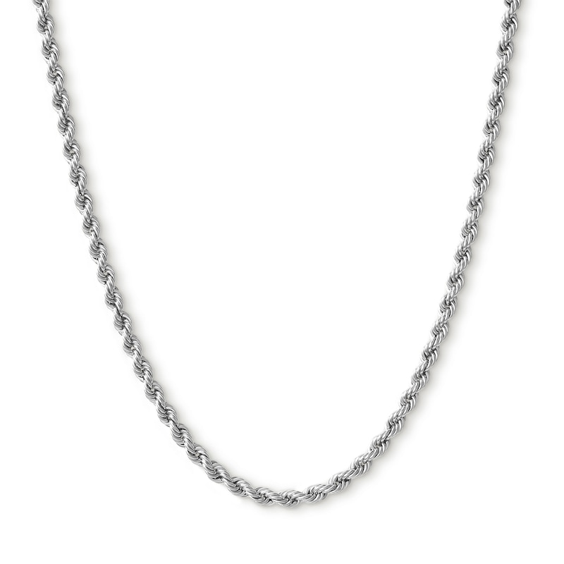 10K Hollow White Gold Rope Chain - 18"