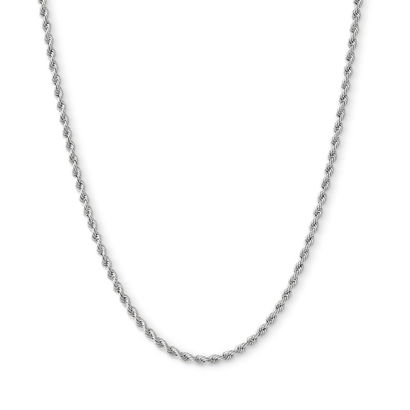 10K Hollow White Gold Rope Chain - 24"