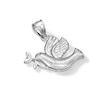 Thumbnail Image 1 of 10K Solid White Gold Dove Necklace Charm