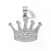 Thumbnail Image 1 of 10K Solid White Gold Crown Necklace Charm