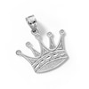 Thumbnail Image 2 of 10K Solid White Gold Crown Necklace Charm