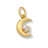 Thumbnail Image 1 of 14K Semi-Solid Gold CZ Moon Charm